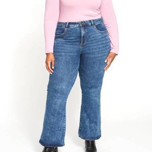 Universal Standard Farrah High Rise Flared Jeans - Vintage True Blue sz 16